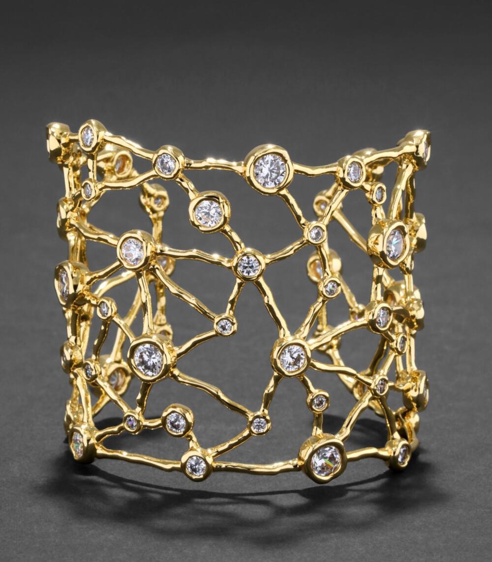 Alexis Bittar Asterales Gold Celestial Wide Cuff Bracelet